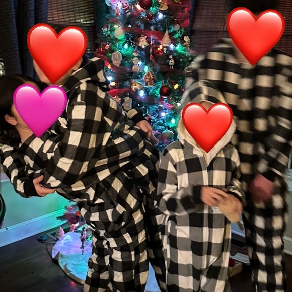 Black and White Checkered Hooded Onesie Unisex SZ Medium 💕Bogo! - Picture 2 of 6